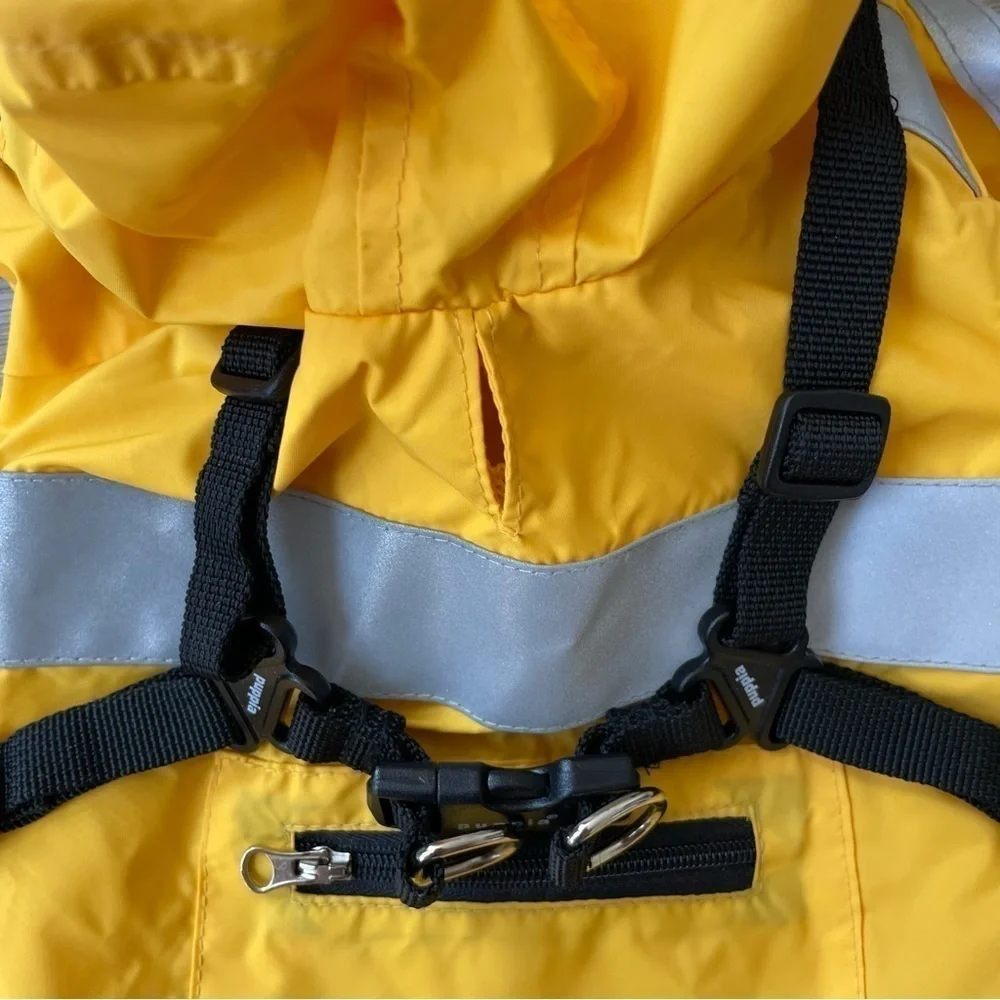 Puppia Life Yellow Wilderness Pet Coat/Raincoat, Size Medium